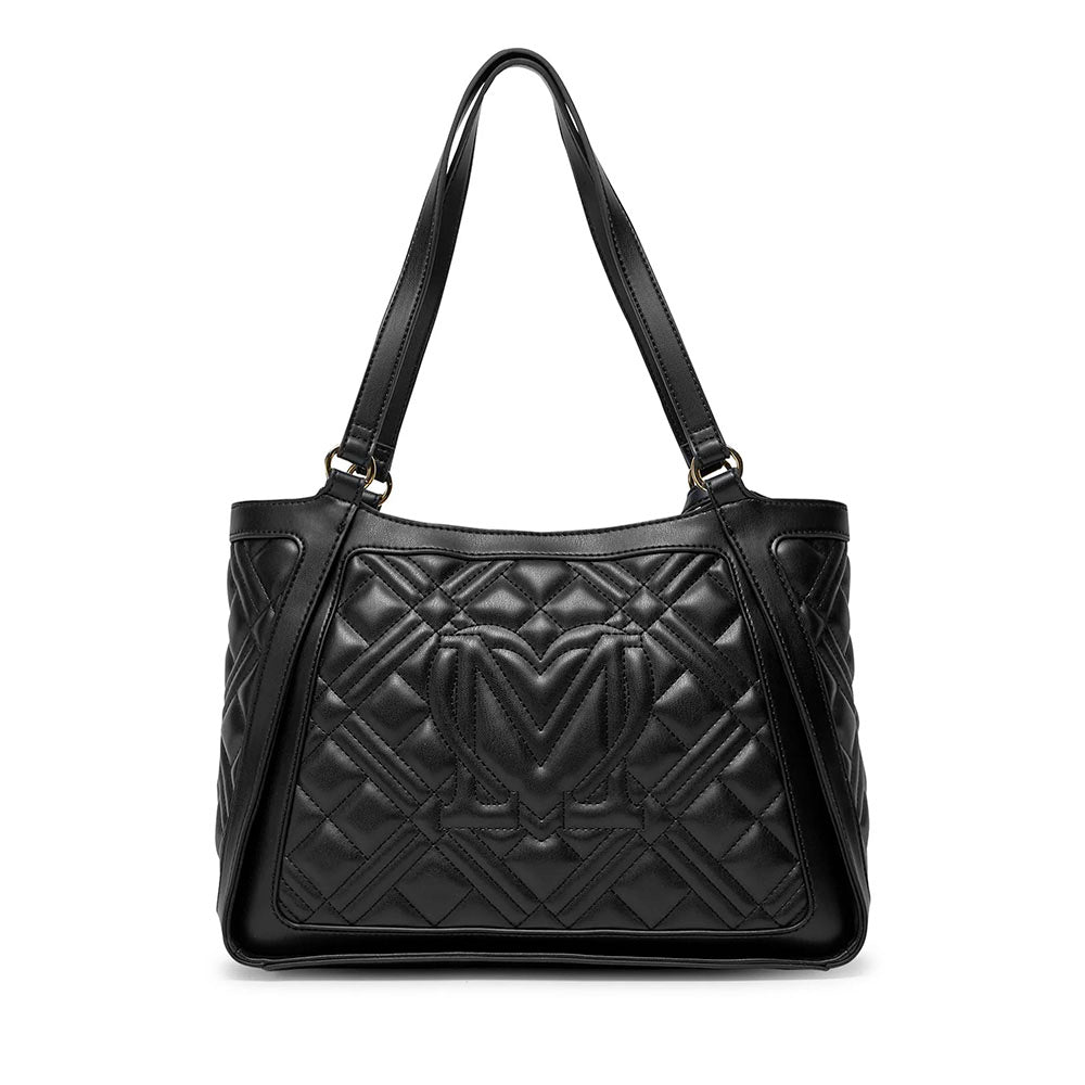 Shopping Bag Trapuntata LOVE MOSCHINO Nera con Charm