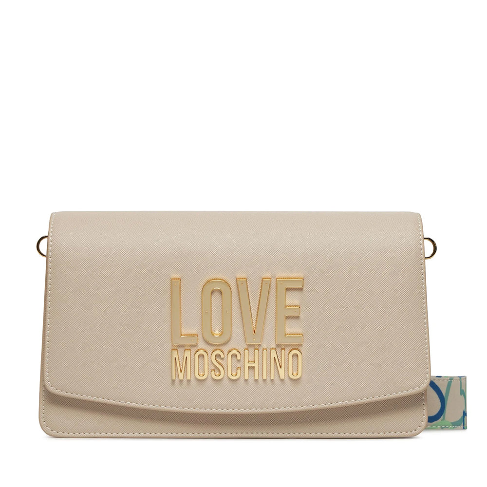 Borsa Donna a Spalla con Tracolla LOVE MOSCHINO linea Smart Daily Jelly Logo Avorio