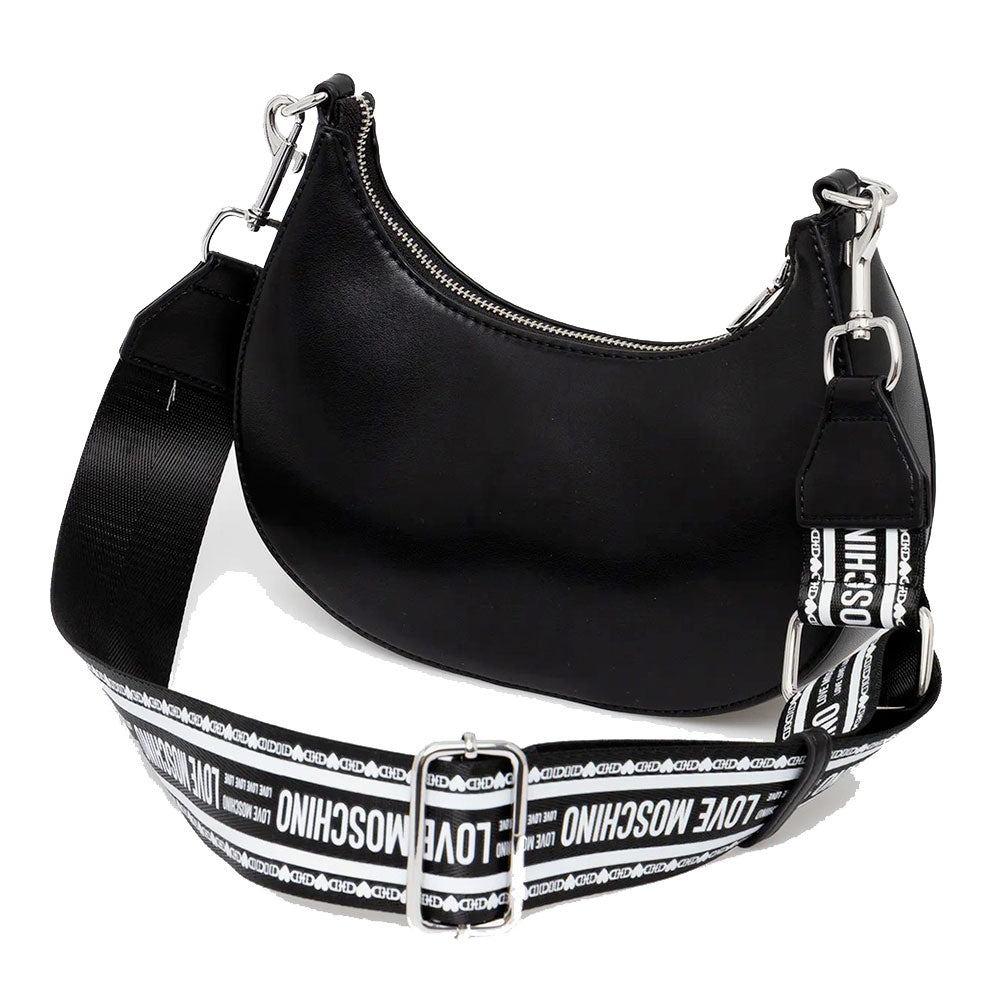 Borsa Donna a Tracolla LOVE MOSCHINO linea Made with Love Nera e Nikel