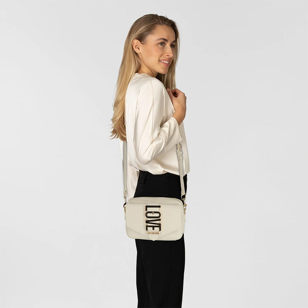 Damen Umhängetasche LOVE MOSCHINO Lovebug Linie Elfenbein