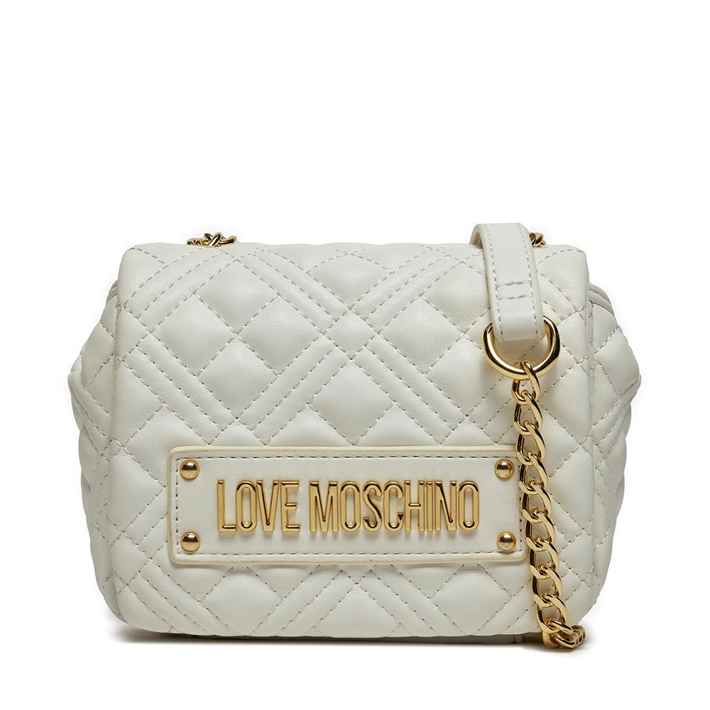 LOVE MOSCHINO Mini-Umhängetasche, gesteppt, weiße Linie – Cuoieriashop - Main Image