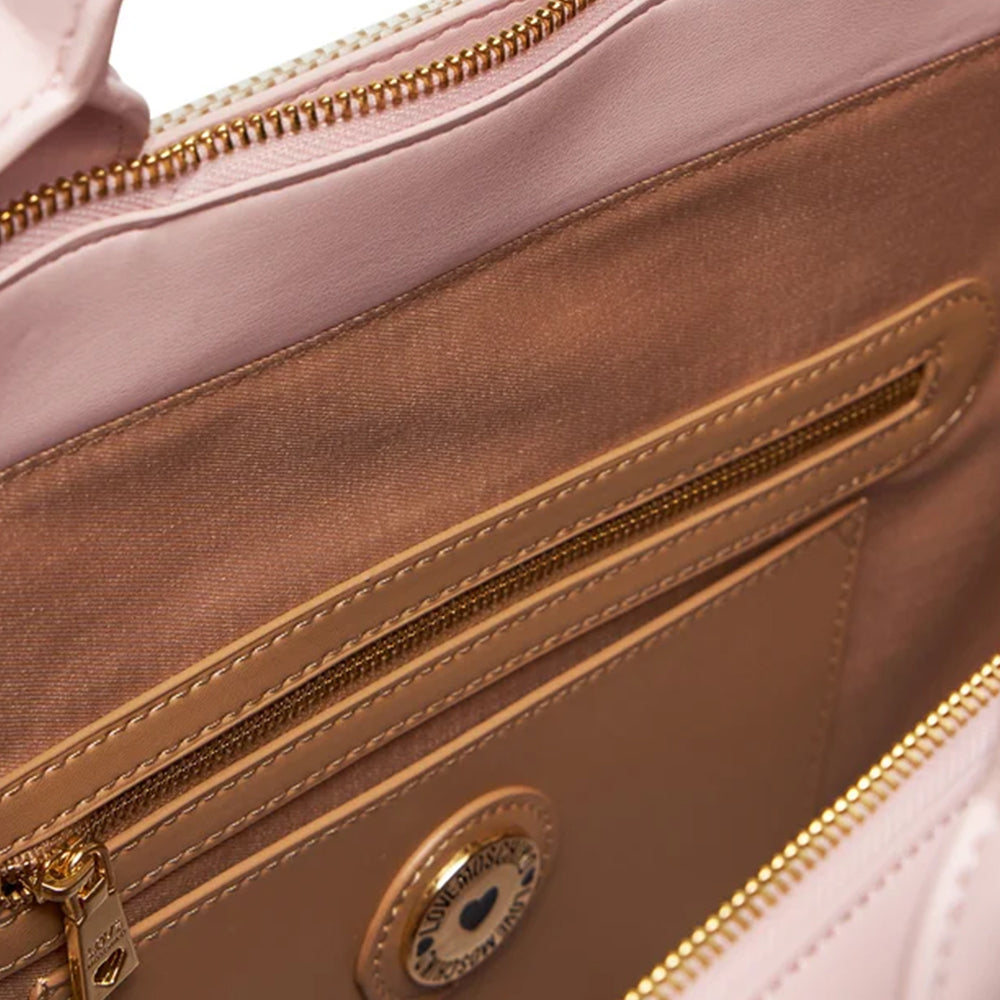 Borsa a Mano con Tracolla LOVE MOSCHINO in Canvas Rosa Cipria