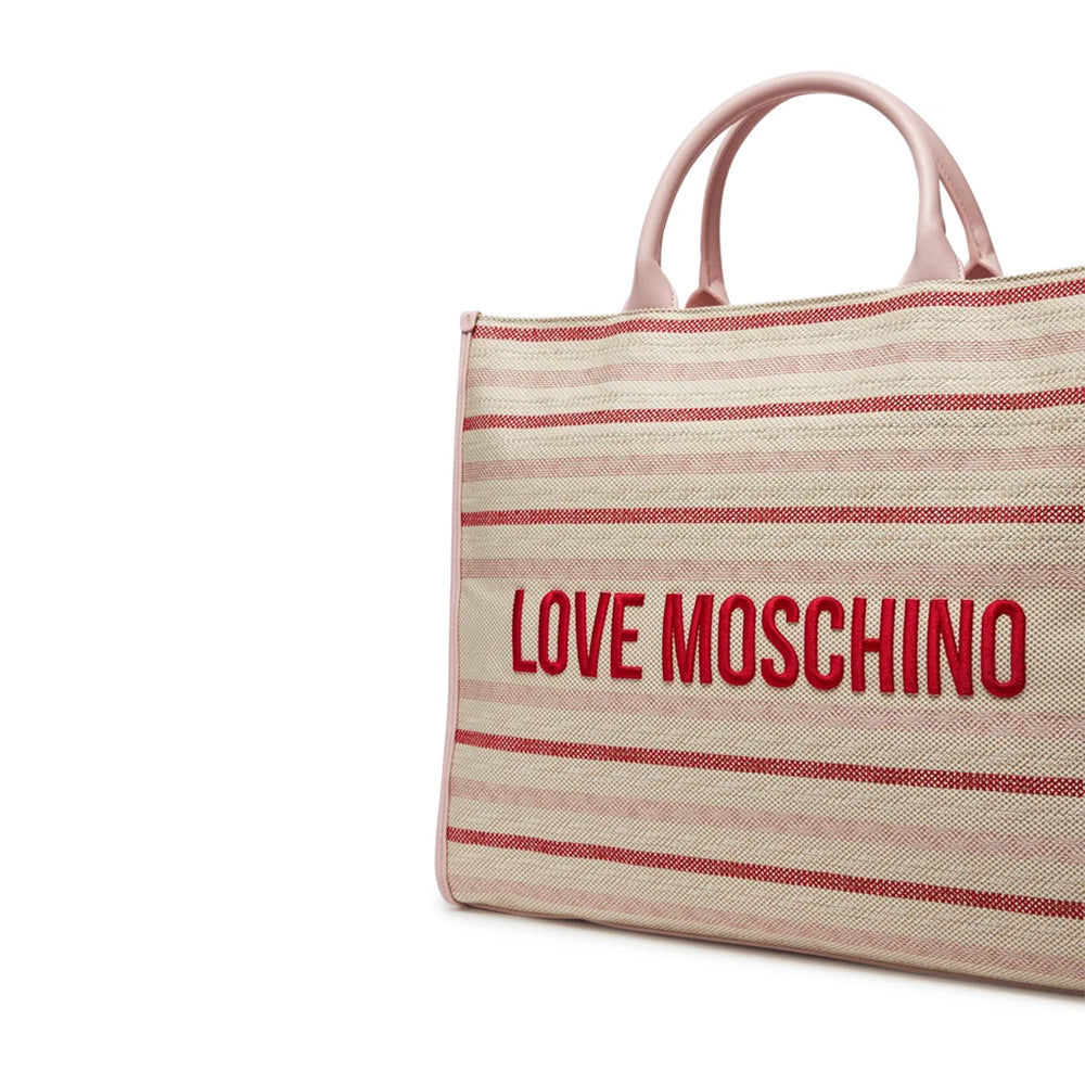 Borsa a Mano con Tracolla LOVE MOSCHINO in Canvas Rosa Cipria