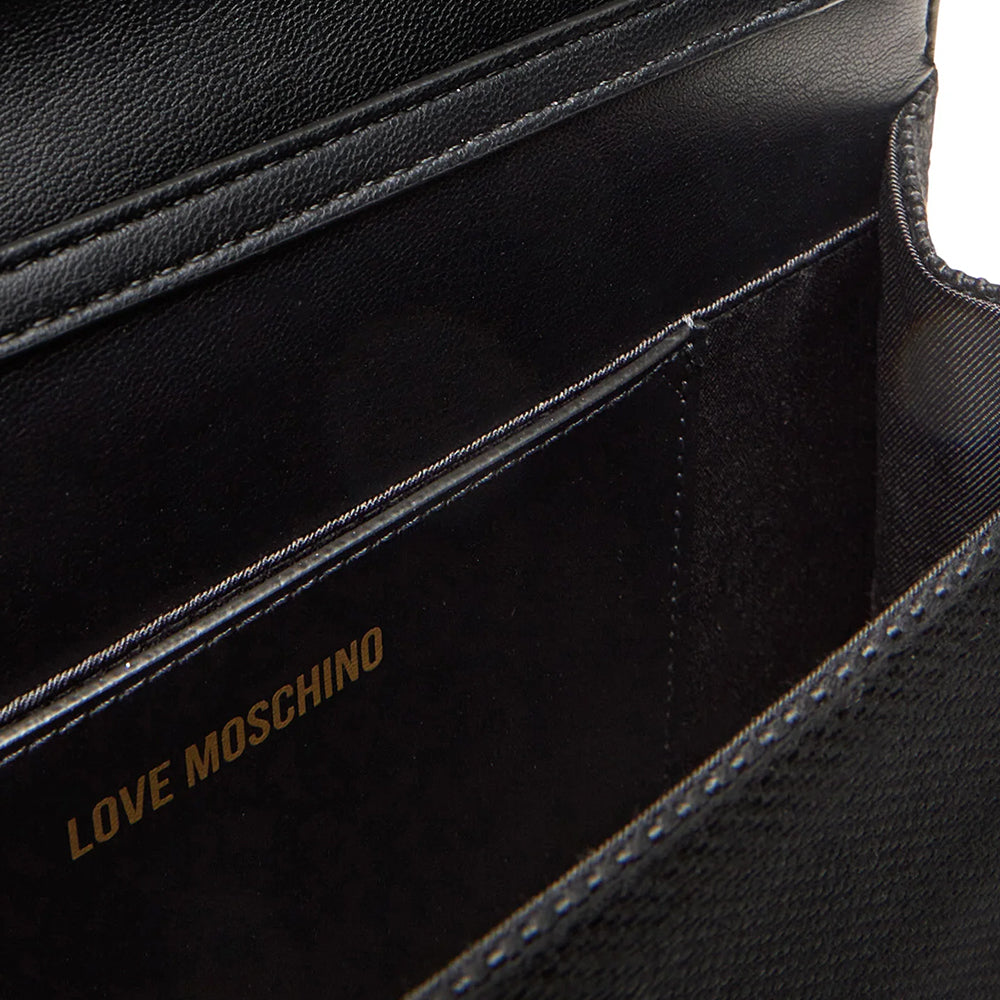 Clutch con Tracolla LOVE MOSCHINO in Canvas Nera