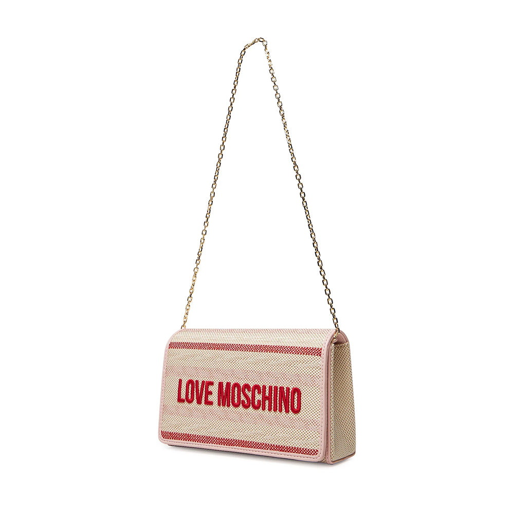 Clutch con Tracolla LOVE MOSCHINO in Canvas Rosa
