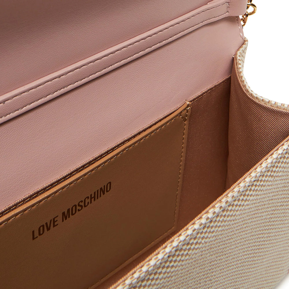 Clutch con Tracolla LOVE MOSCHINO in Canvas Rosa