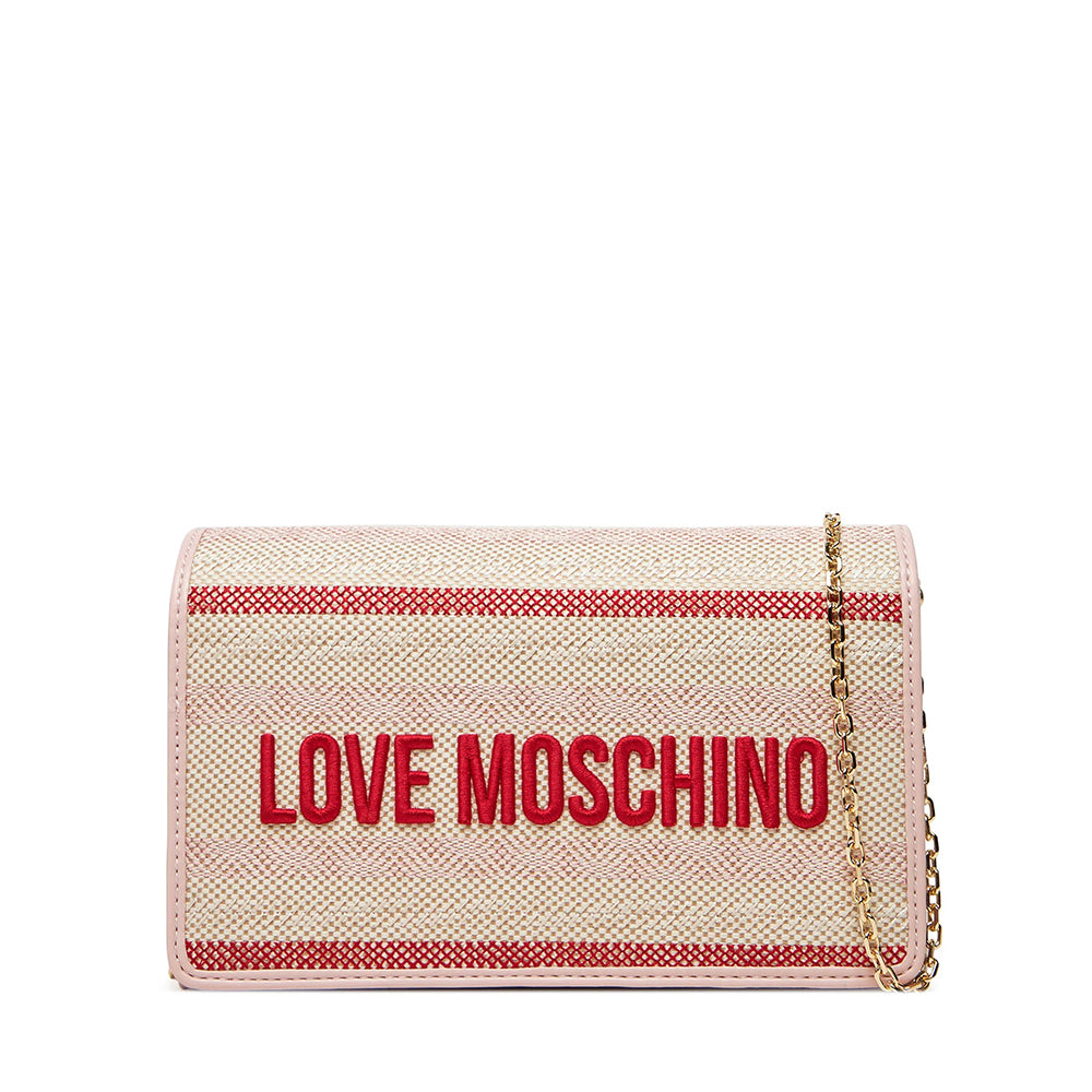 Clutch con Tracolla LOVE MOSCHINO in Canvas Rosa