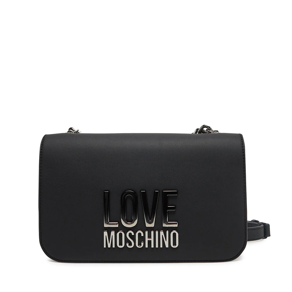 Borsa Donna a Spalla LOVE MOSCHINO Nera con Logo Lettering Sfumato