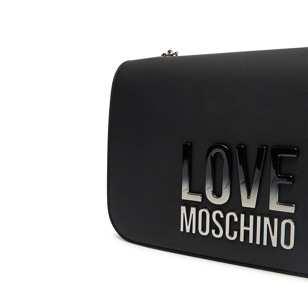 Borsa Donna a Spalla LOVE MOSCHINO Nera con Logo Lettering Sfumato