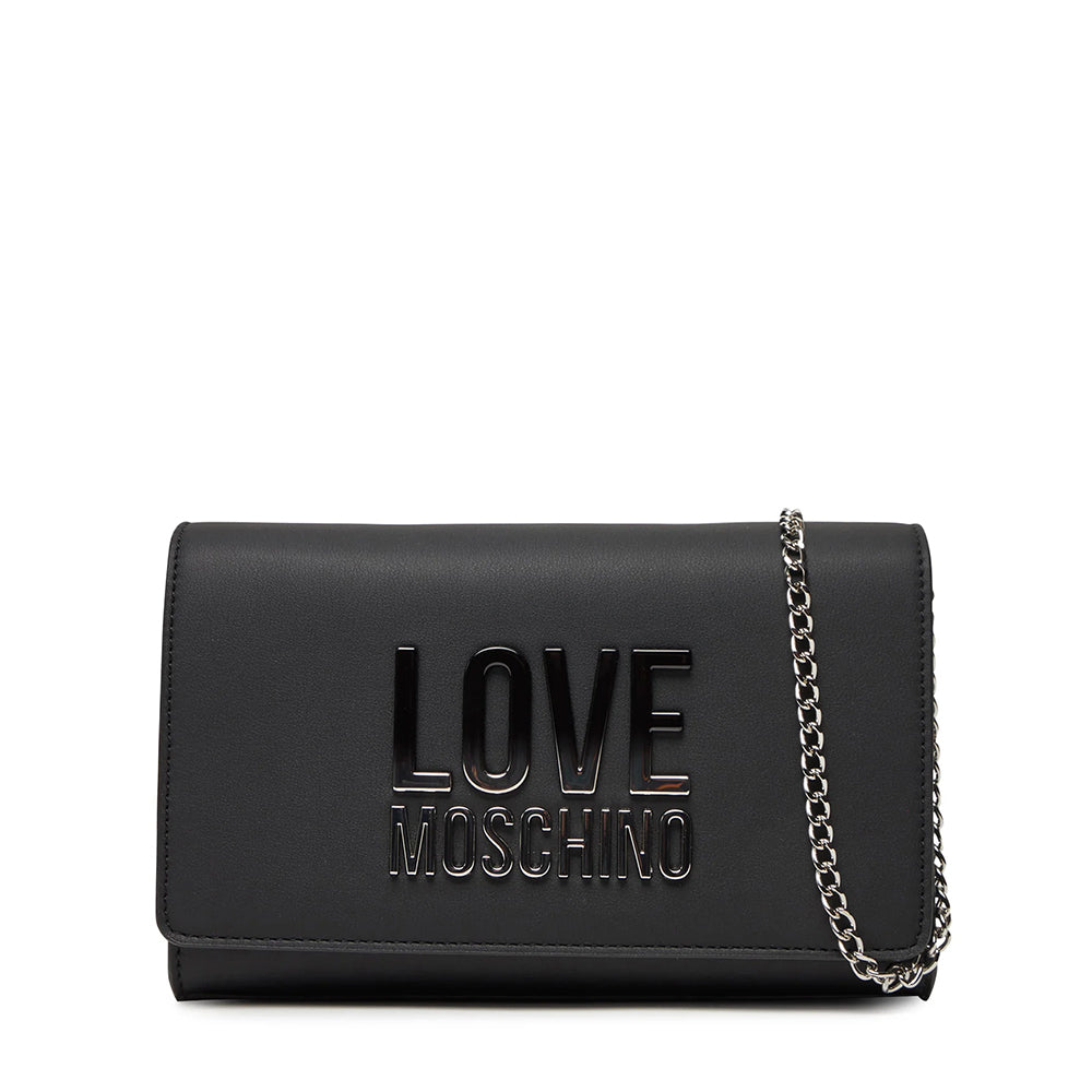 Clutch con Tracolla LOVE MOSCHINO Nera con Logo Lettering Sfumato
