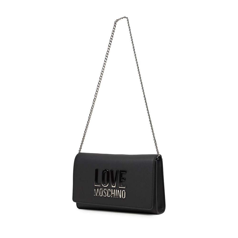 Clutch con Tracolla LOVE MOSCHINO Nera con Logo Lettering Sfumato