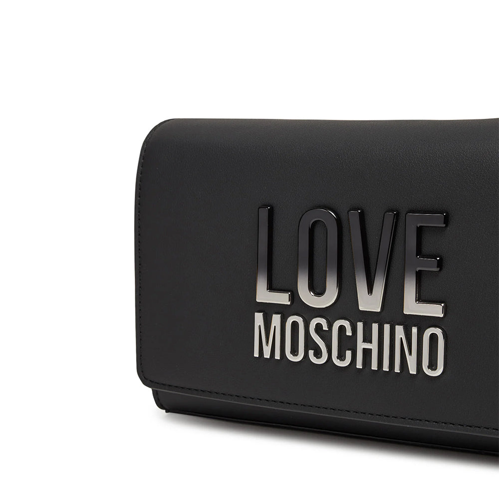 Clutch con Tracolla LOVE MOSCHINO Nera con Logo Lettering Sfumato