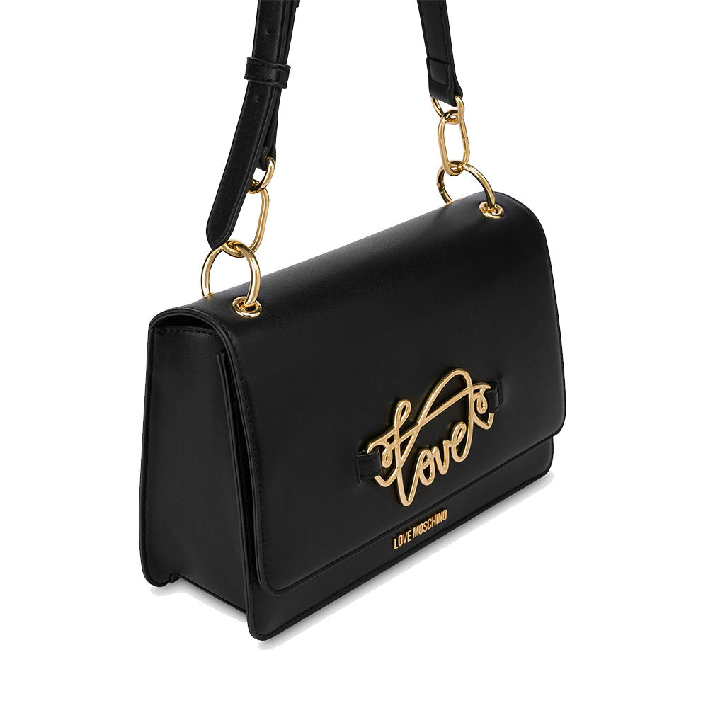 Borsa Donna a Spalla LOVE MOSCHINO Nera con Logo in Corsivo