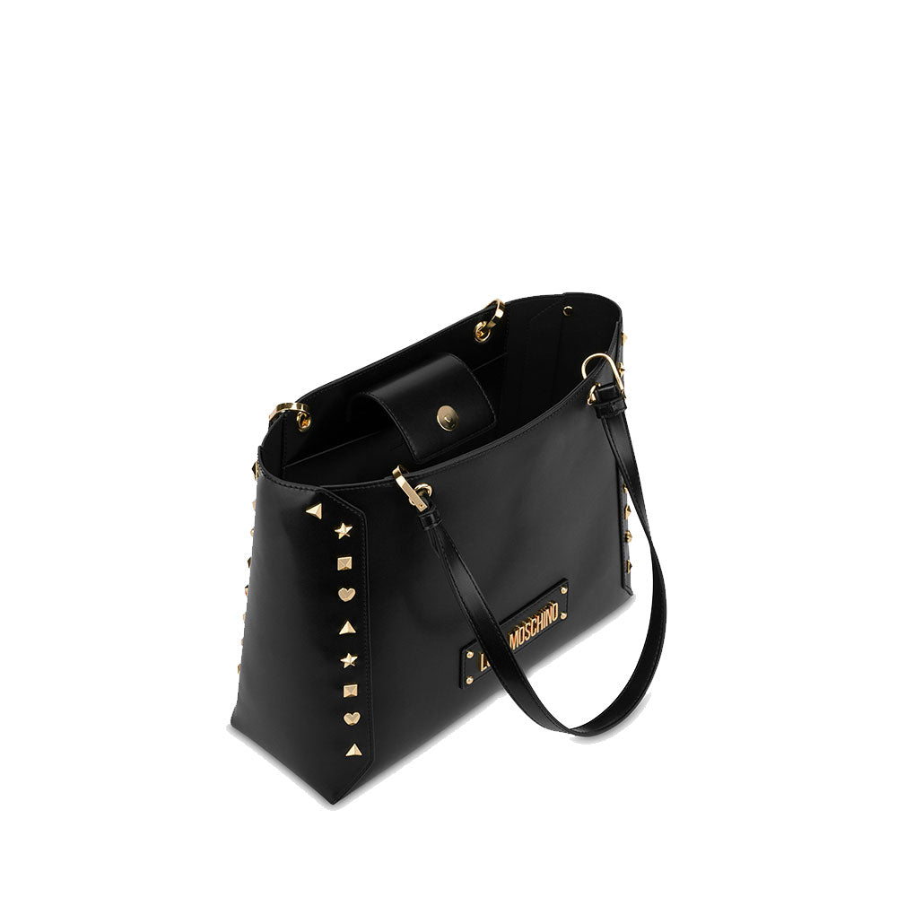 Shopping Bag LOVE MOSCHINO Nera con Borchie