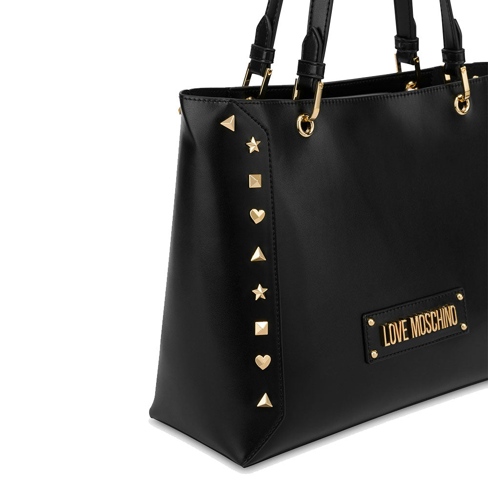Shopping Bag LOVE MOSCHINO Nera con Borchie