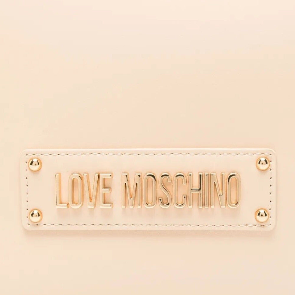 Shopping Bag LOVE MOSCHINO Beige con Borchie
