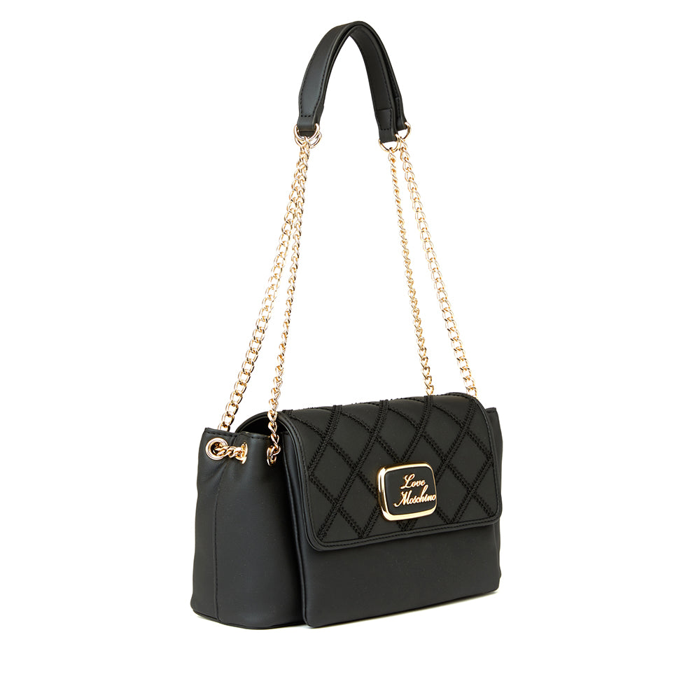 LOVE MOSCHINO
Schultertasche mit schwarzem Schachstickerei