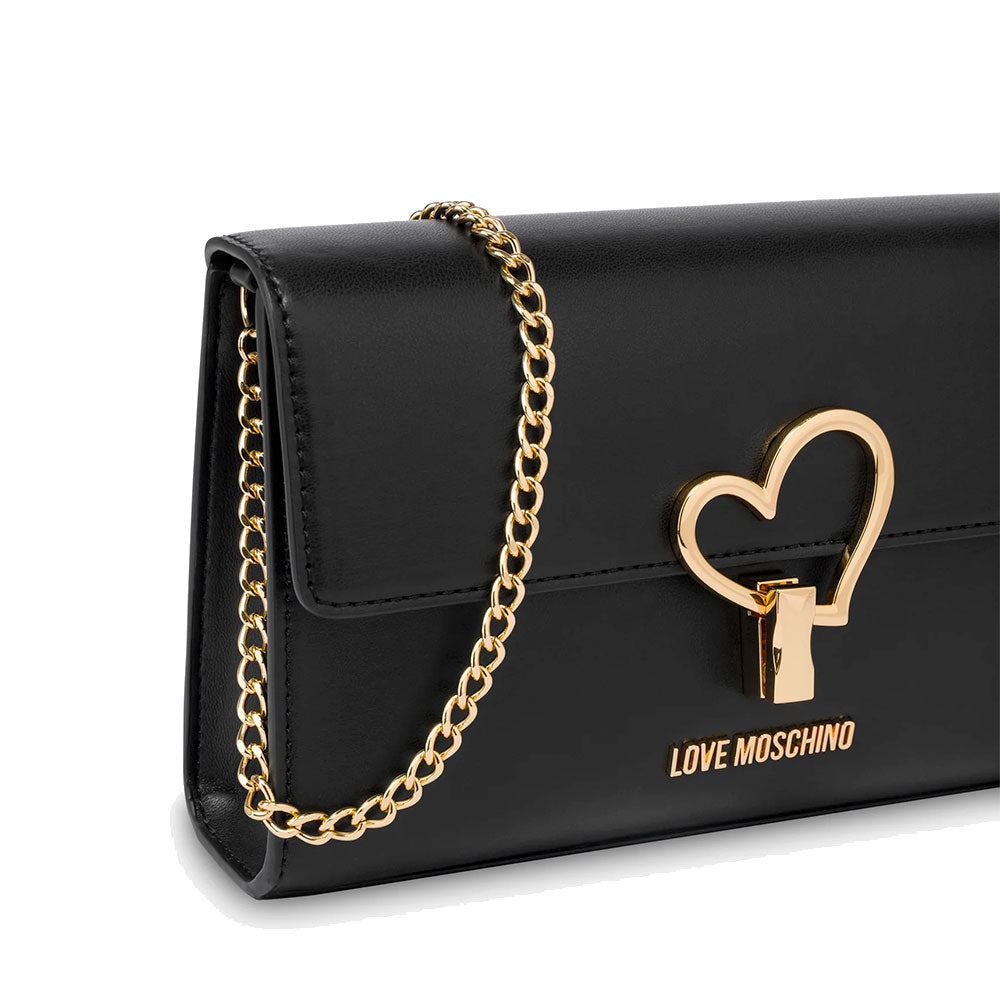 Clutch Donna con Tracolla LOVE MOSCHINO Nera con Cuore