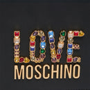 Borsa Donna a Spalla LOVE MOSCHINO linea Rhinestone Logo colore Nero