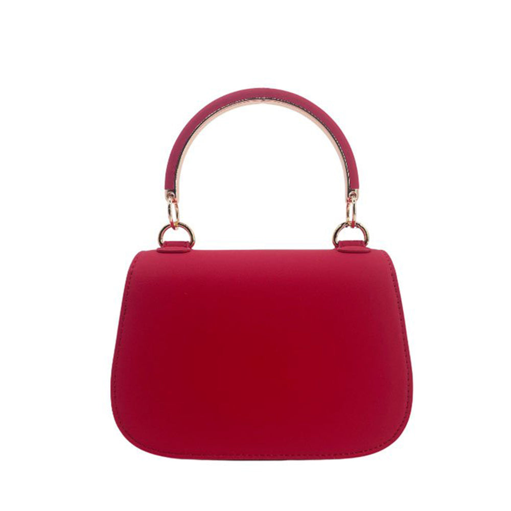 LOVE MOSCHINO Damenhandtasche mit Strass-Logo-Linie in Rot