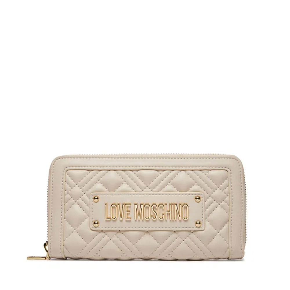 Portafoglio Donna Zip Around Trapuntato LOVE MOSCHINO linea Quilted Avorio