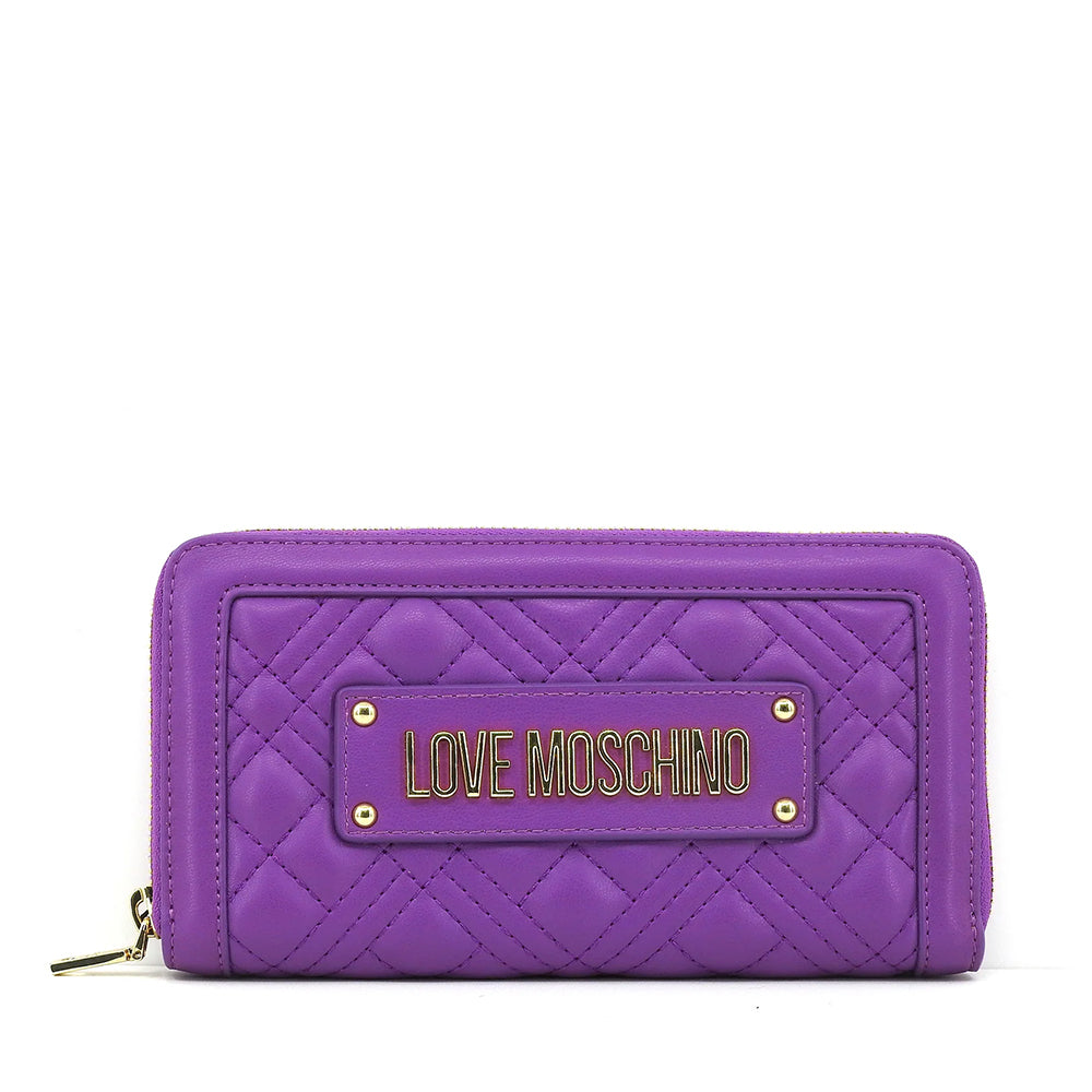 Portafoglio Donna Zip Around Trapuntato LOVE MOSCHINO linea Quilted Viola