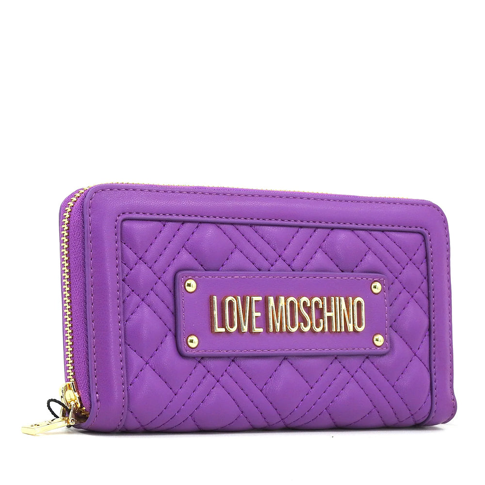 Portafoglio Donna Zip Around Trapuntato LOVE MOSCHINO linea Quilted Viola