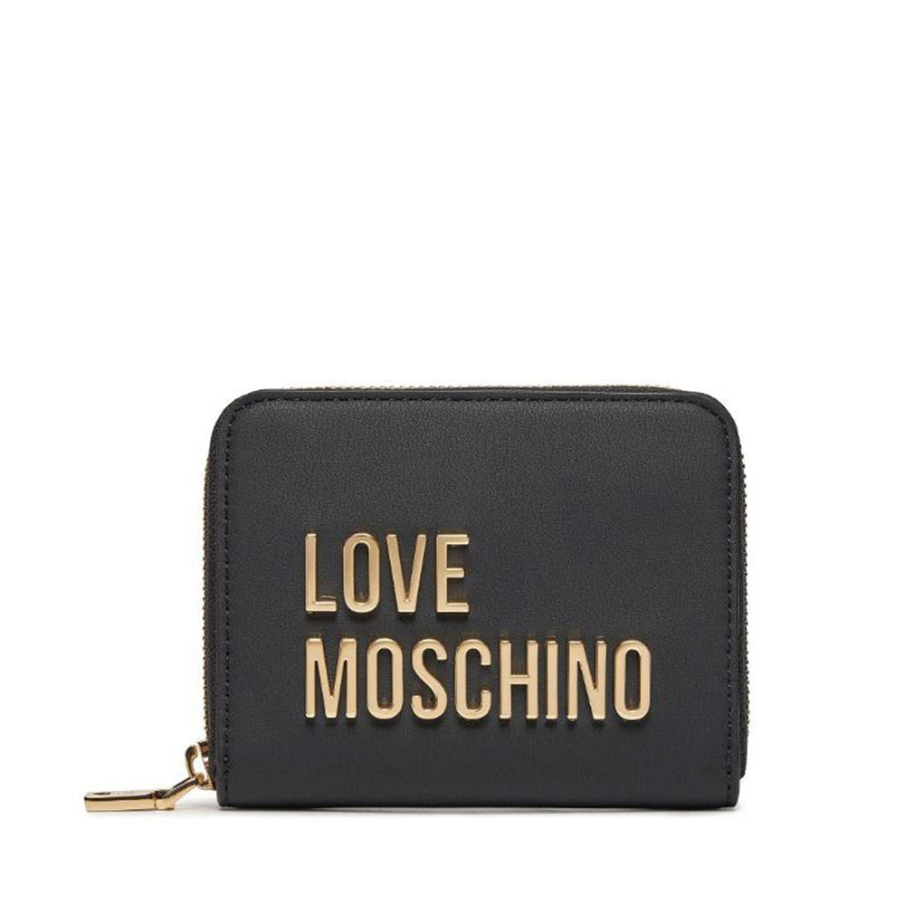 Portafoglio Donna Piccolo Zip Around LOVE MOSCHINO linea Bold Love Nero