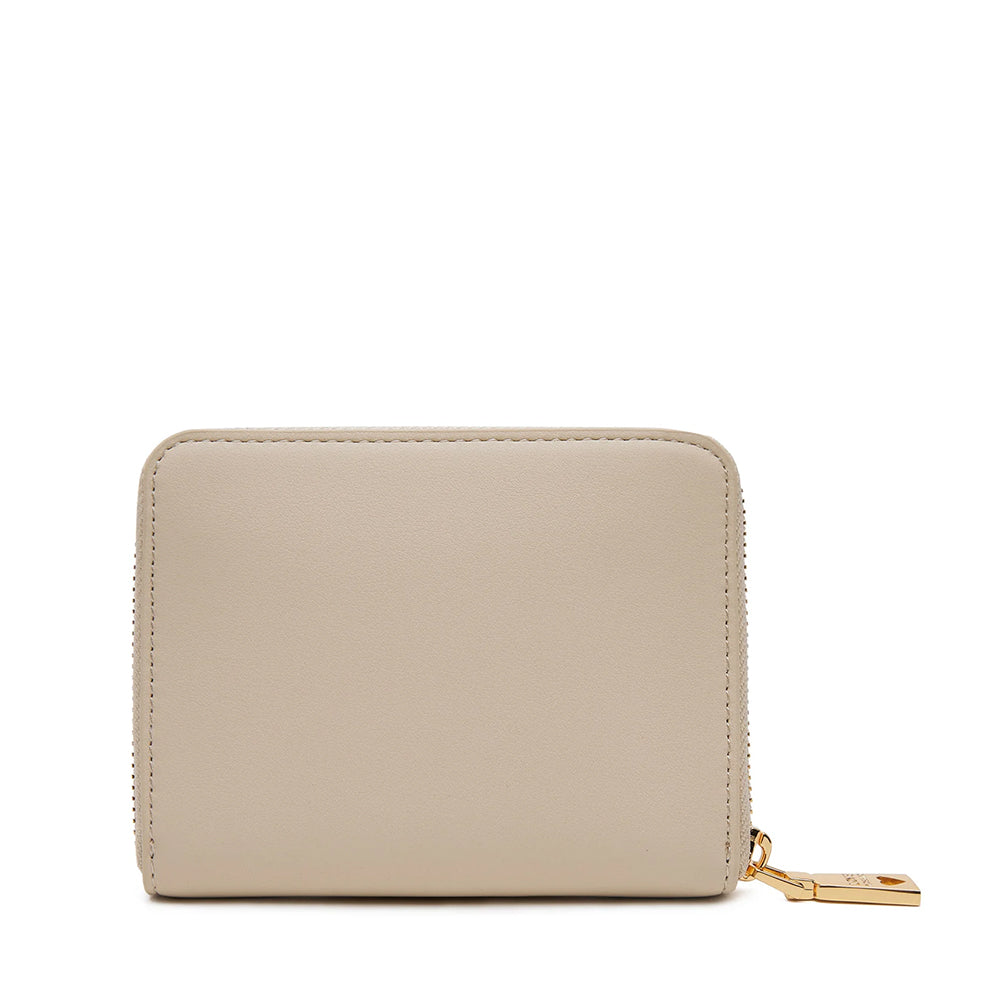 Kleine Damen-Geldbörse mit umlaufendem Reißverschluss LOVE MOSCHINO Linie Bold Love Ivory
