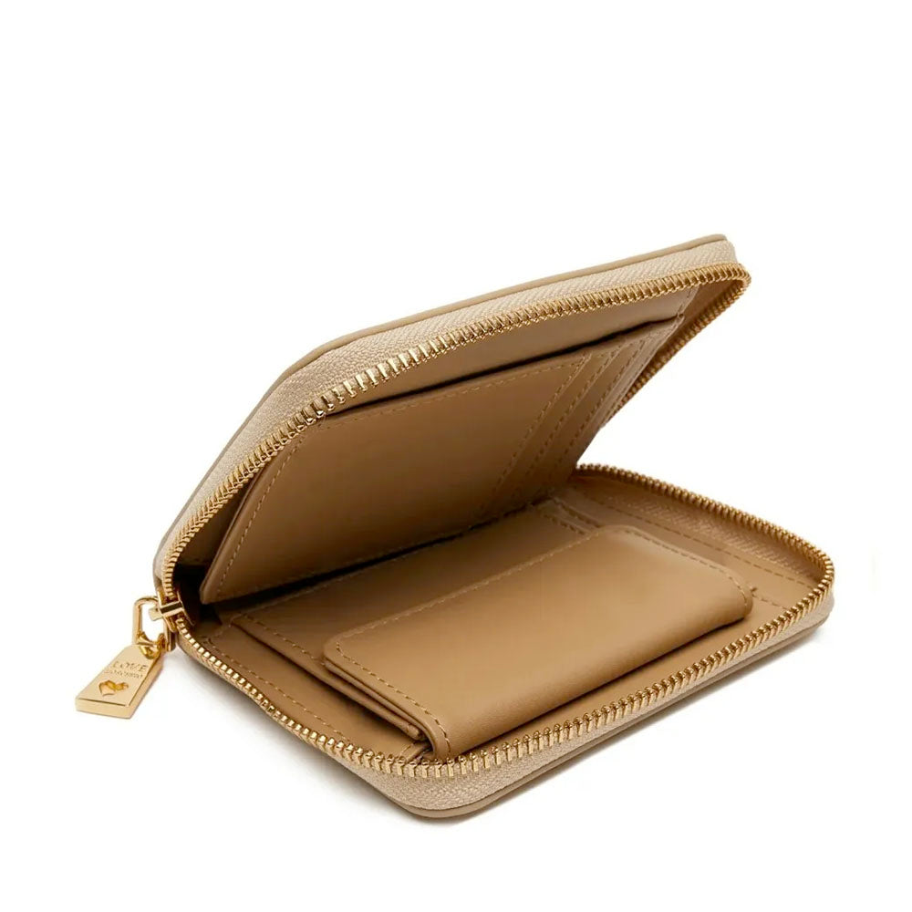 Portafoglio Donna Piccolo Zip Around LOVE MOSCHINO linea Bold Love Metallic Gold