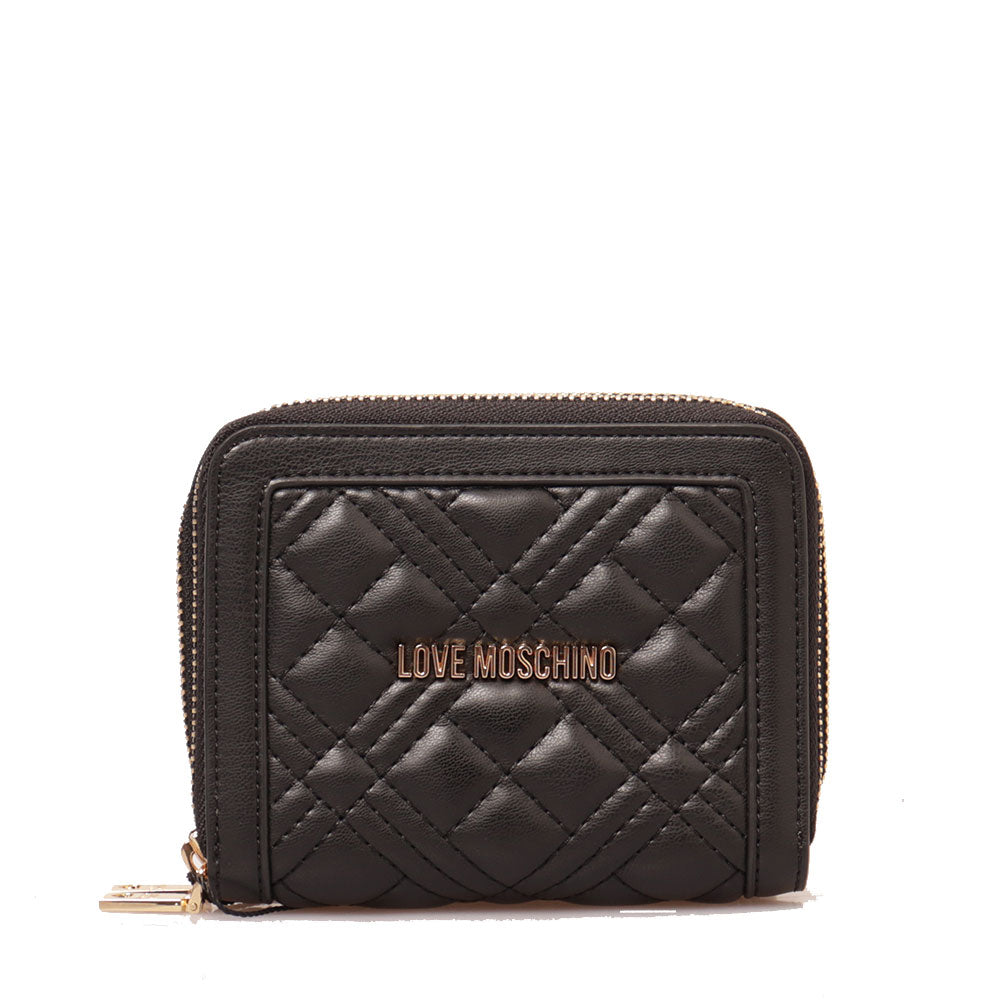 LOVE MOSCHINO Quilted Linie
Damen Geldbörse Doppelfach Rundum-Reißverschluss in Schwarz