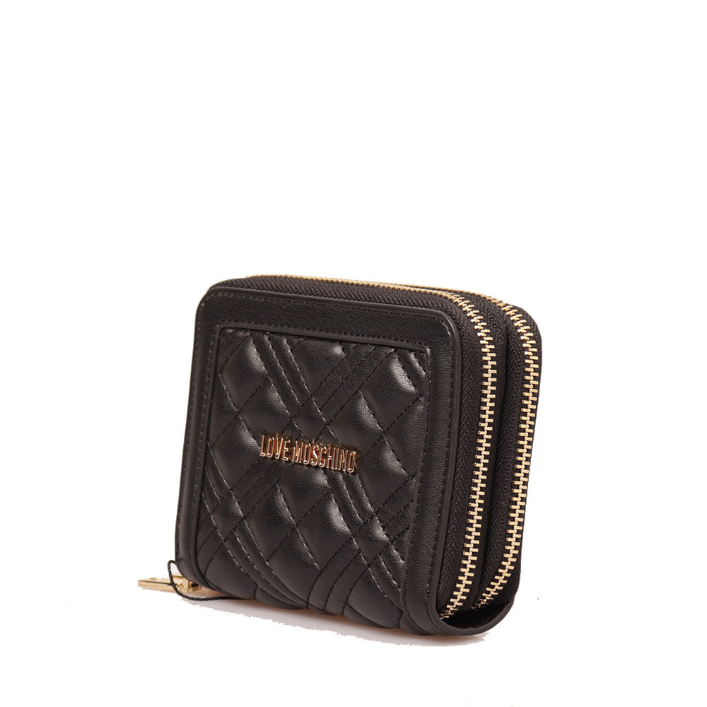 LOVE MOSCHINO Quilted Linie
Damen Geldbörse Doppelfach Rundum-Reißverschluss in Schwarz