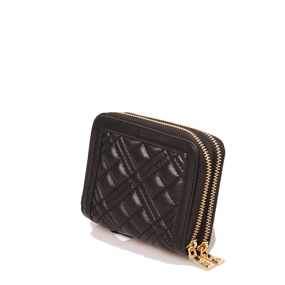 LOVE MOSCHINO Quilted Linie
Damen Geldbörse Doppelfach Rundum-Reißverschluss in Schwarz