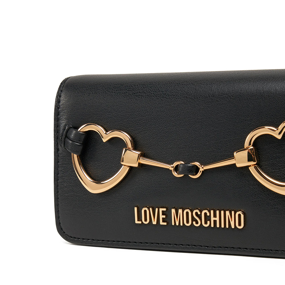 Mini Clutch con Tracolla LOVE MOSCHINO linea Hearts Nero