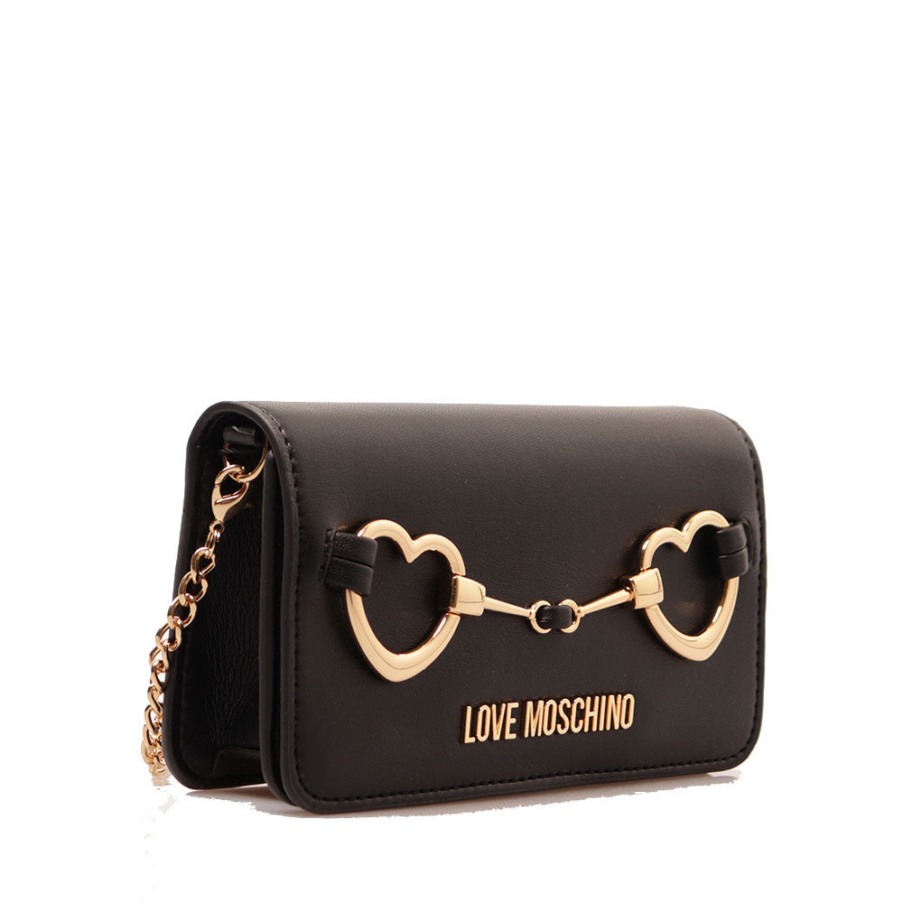 Mini Clutch con Tracolla LOVE MOSCHINO linea Hearts Nero