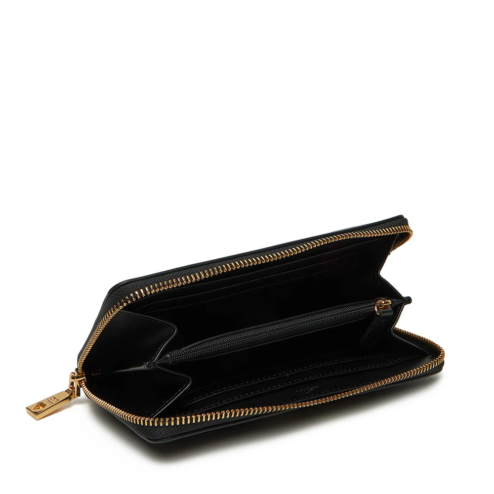 Portafoglio Trapuntato Zip Around LOVE MOSCHINO linea Embossed Nero