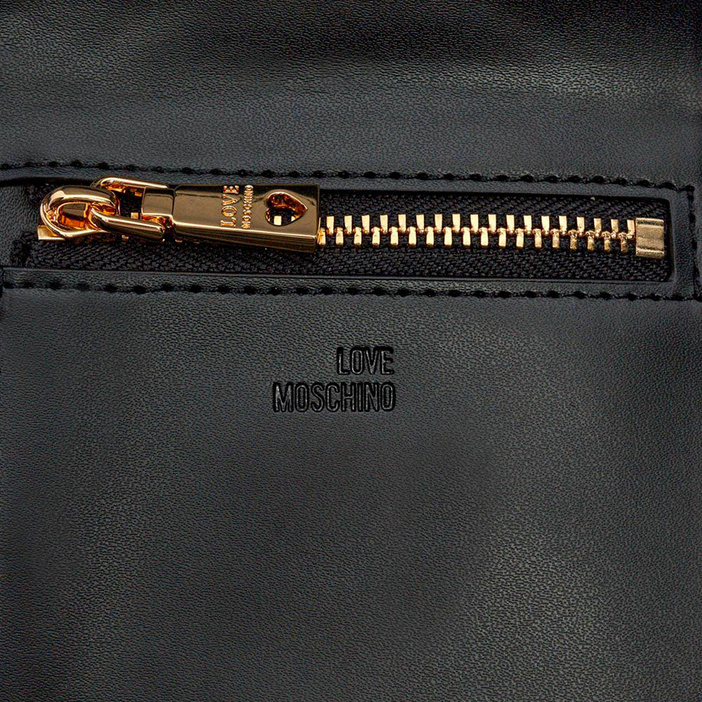 Portafoglio Piccolo Trapuntato con Bottone LOVE MOSCHINO linea Embossed Nero