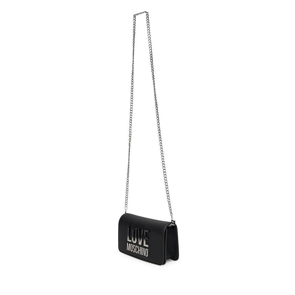 Mini Clutch con Tracolla LOVE MOSCHINO Nera con Logo Lettering Sfumato