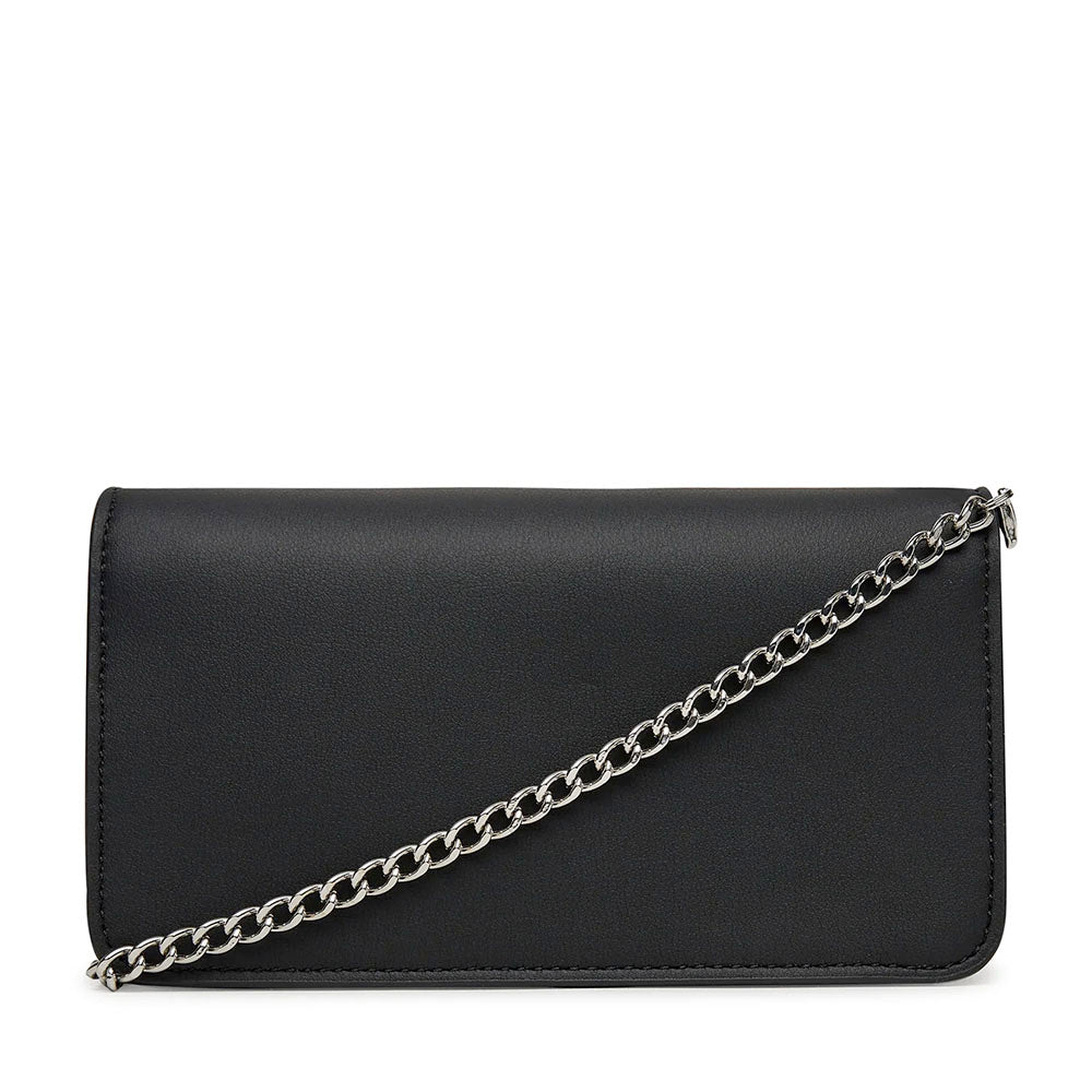 Mini Clutch con Tracolla LOVE MOSCHINO Nera con Logo Lettering Sfumato