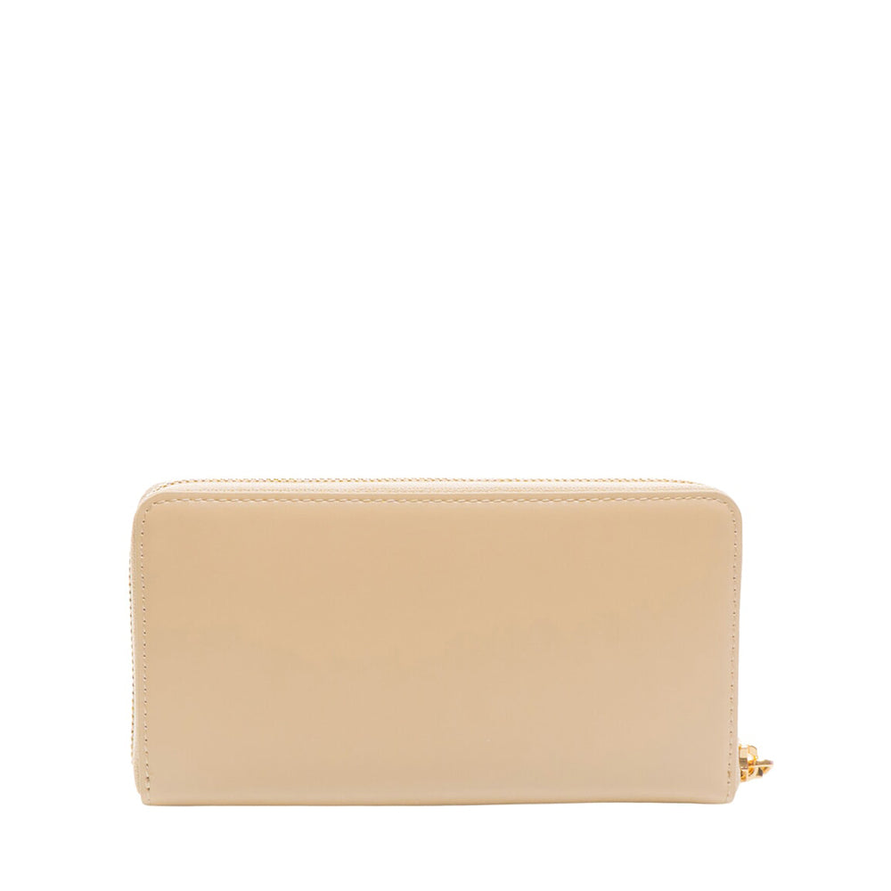 LOVE MOSCHINO
Beige Damen-Geldbörse mit Reißverschluss und Nieten