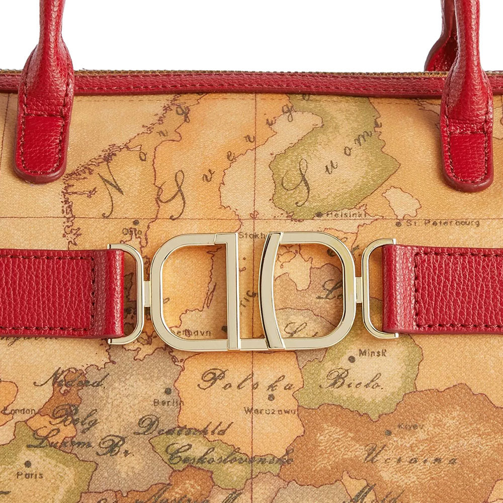 Handtasche 1A Classe Alviero Martini 3D Geo-Linie, Geo Classic und rote Farbe LB01