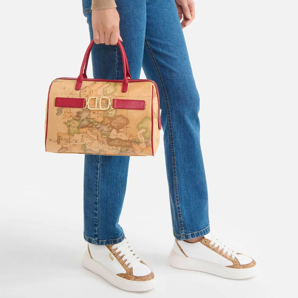 Handtasche 1A Classe Alviero Martini 3D Geo-Linie, Geo Classic und rote Farbe LB01