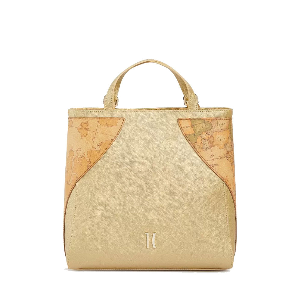 Doppelter tragbarer Rucksack 1A Classe Alviero Martini Flying City Linie Light Gold LB47