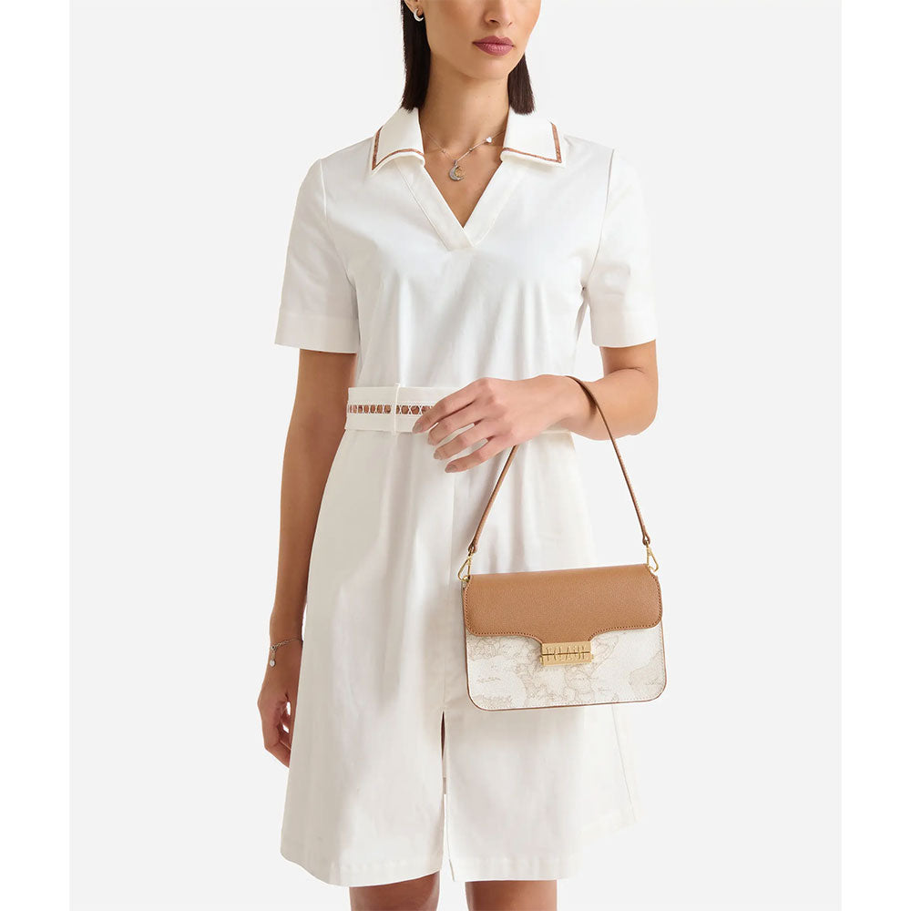 Borsa con Patta a Tracolla 1A Classe Alviero Martini linea Gold Touch Geo White LC06