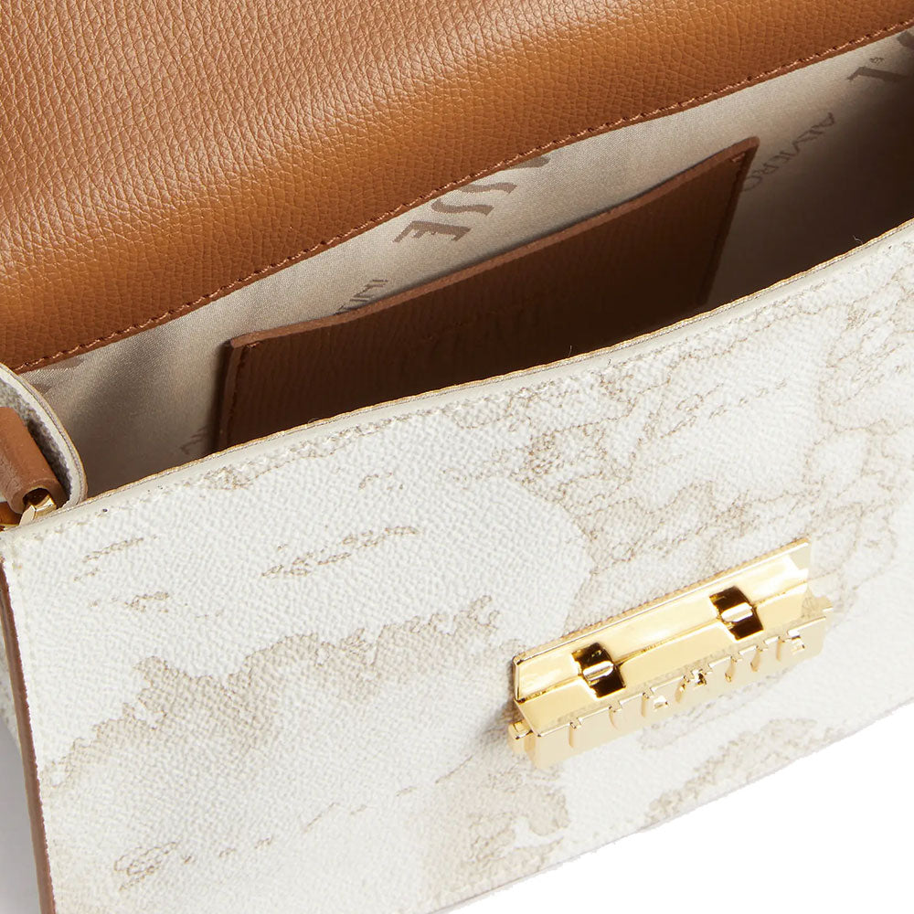 Borsa con Patta a Tracolla 1A Classe Alviero Martini linea Gold Touch Geo White LC06