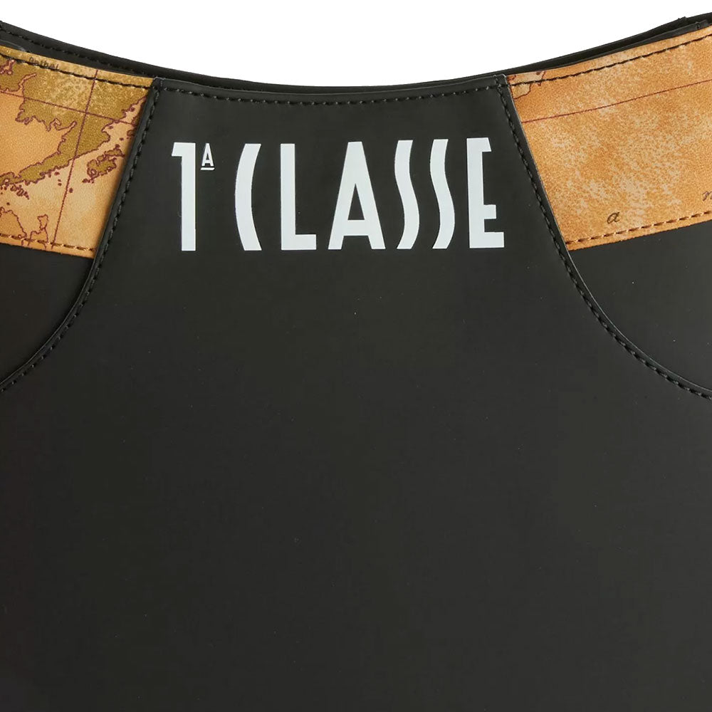 Borsa Sottospalla con Tracolla 1A Classe Alviero Martini linea Geo Mirage in Tessuto Gommato Nero LC67