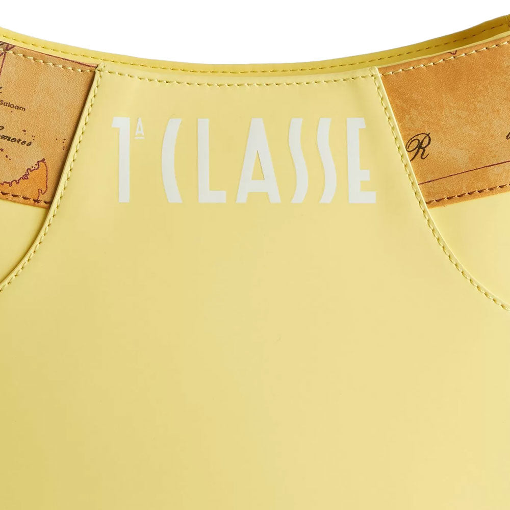 Borsa Sottospalla con Tracolla 1A Classe Alviero Martini linea Geo Mirage in Tessuto Gommato Giallo LC67