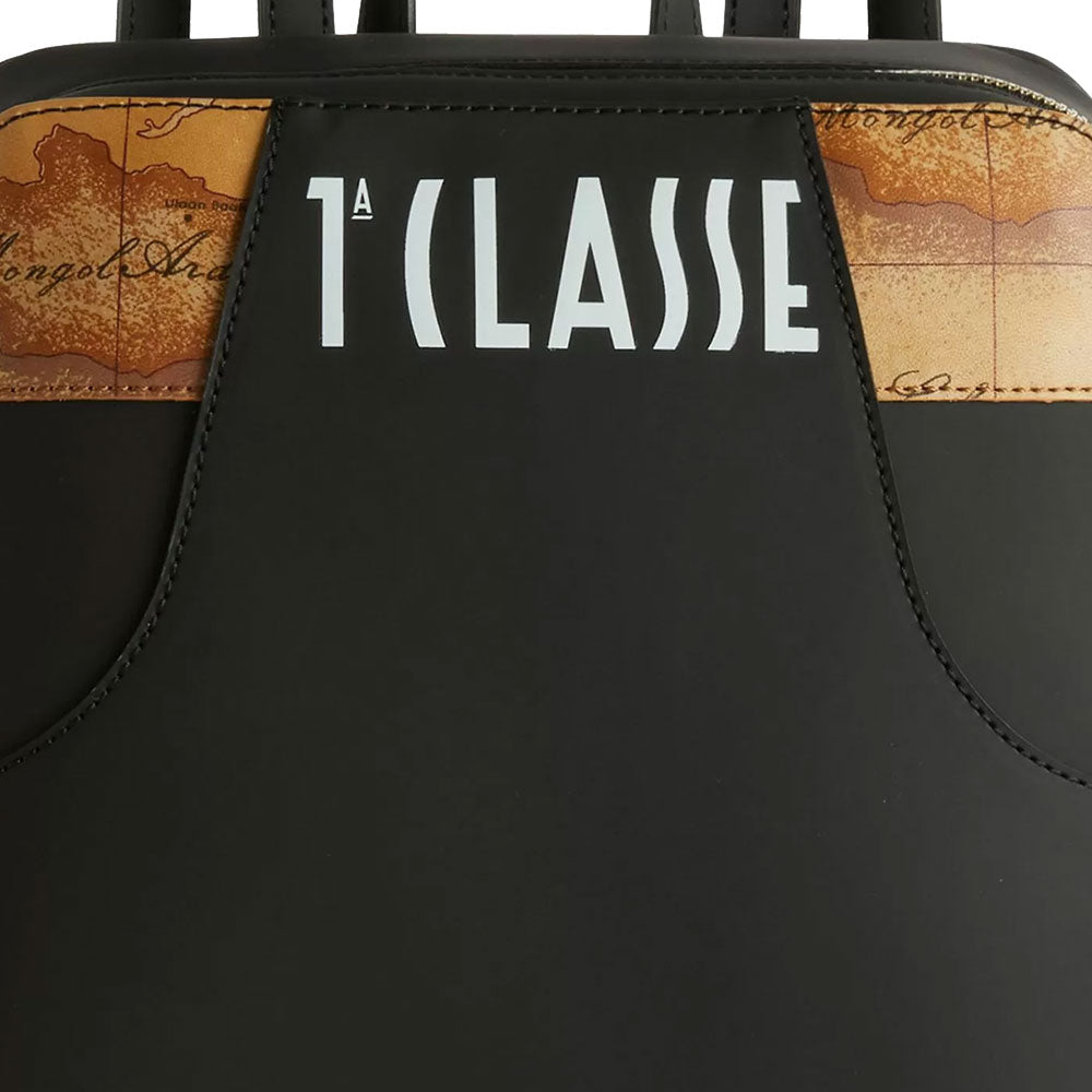 Zaino Donna 1A Classe Alviero Martini linea Geo Mirage in Tessuto Gommato Nero LC69