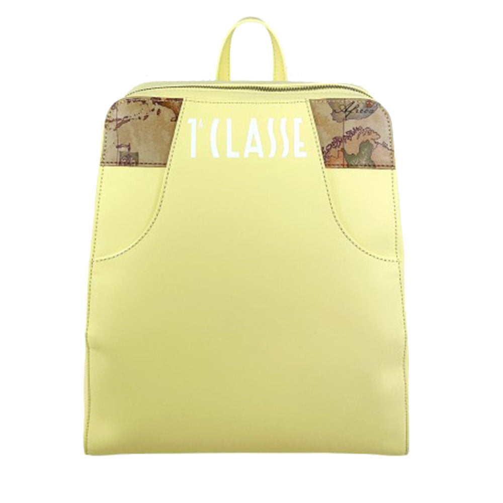 Damenrucksack 1A Classe Alviero Martini Geo Mirage Linie aus gelbem gummiertem Stoff LC69