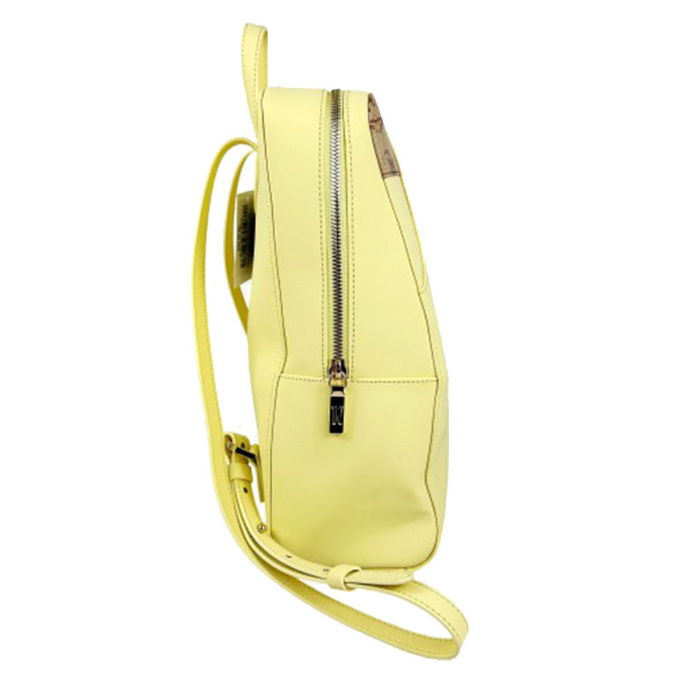 Damenrucksack 1A Classe Alviero Martini Geo Mirage Linie aus gelbem gummiertem Stoff LC69